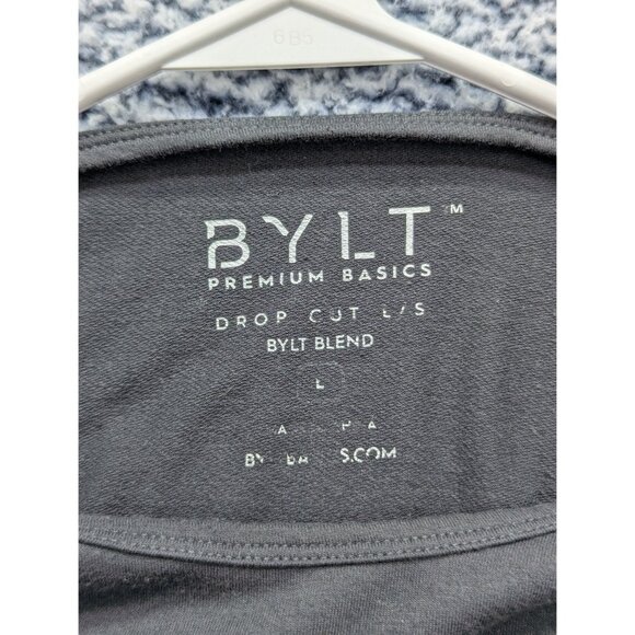 BYLT Drop Cut Long Sleeve Shirt Mens LG Athletic Gym Workout Running Boxing Gray - Picture 10 of 11